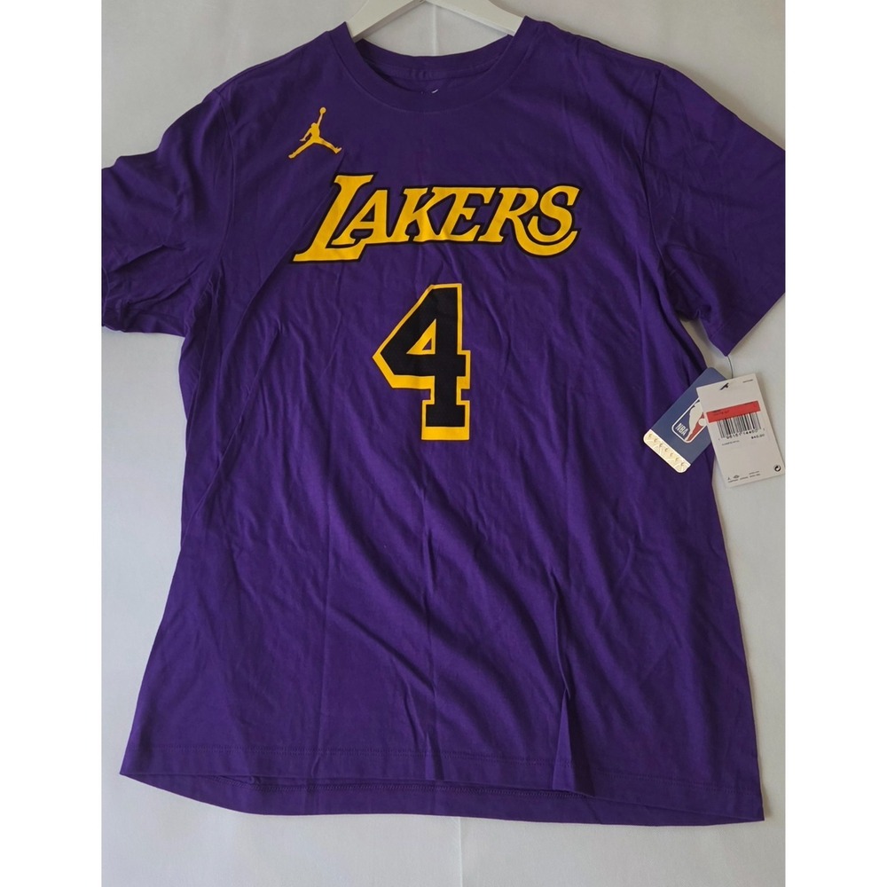 Jordan Los Angeles Lakers T-Shirt Mens Large Purple New Dalton Knecht 4 NBA Tee